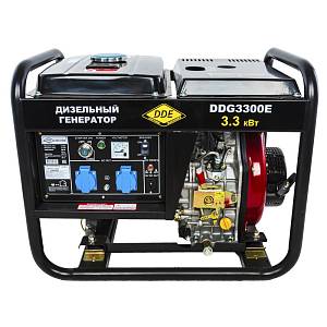 Генератор дизельный DDE DDG3300E(1ф 3,0/3,3 кВт бак 11,5 л 87 кг дв-ль 7 л.с. элстарт)