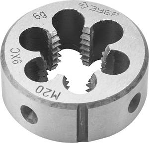 ЗУБР М20 x 1.5 мм, сталь 9ХС, плашка круглая ручная (4-28022-20-1.5)