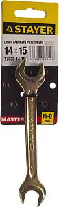 STAYER 14 x 15 мм, рожковый гаечный ключ (27038-14-15)