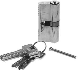 Механизм ЗУБР цилиндровый повышенной защищенности, тип "ключ-ключ", 52105-60-2, серия "Эксперт", цвет хром, 6 PIN, 60 мм