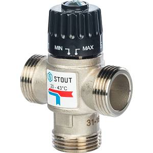 SVM-0020-164325 STOUT Термостатический смесительный клапан для систем отопления и ГВС 1&quot; НР 20-43°С KV 1,6