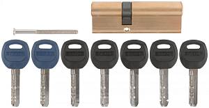Цилиндровый механизм с перекодировкой ключей ( Аллюр ) 90 мм, ключ-ключ, золото Прочие бренды