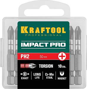 KRAFTOOL Impact Pro PH2, 50 мм, 10 шт, ударные биты (26191-2-50-S10)